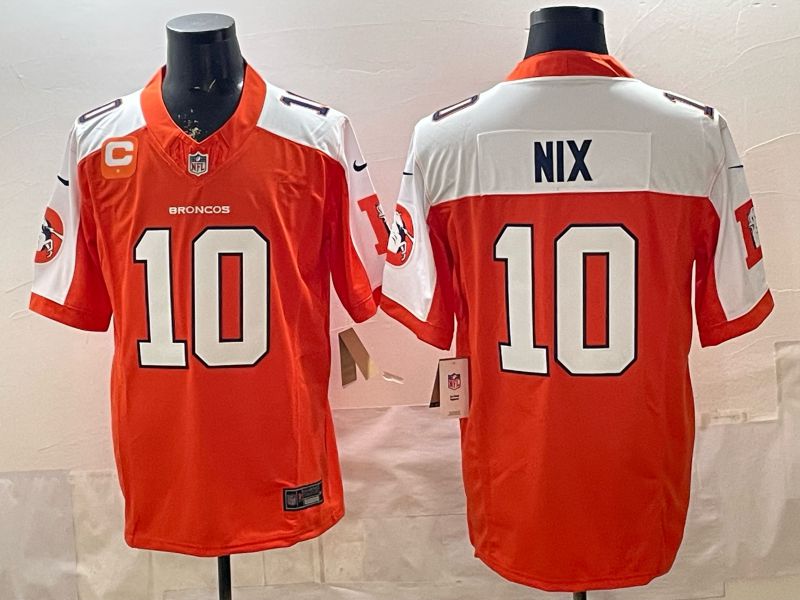 Men 2026 Denver Broncos #10 Nix Orange three generations Nike Limited NFL Jersey style 04->detroit tigers->MLB Jersey